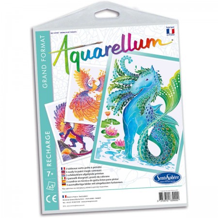 Aquarellum Mityczne Stworzenia 3 plansze zapasowe do malowania, SentoSphere