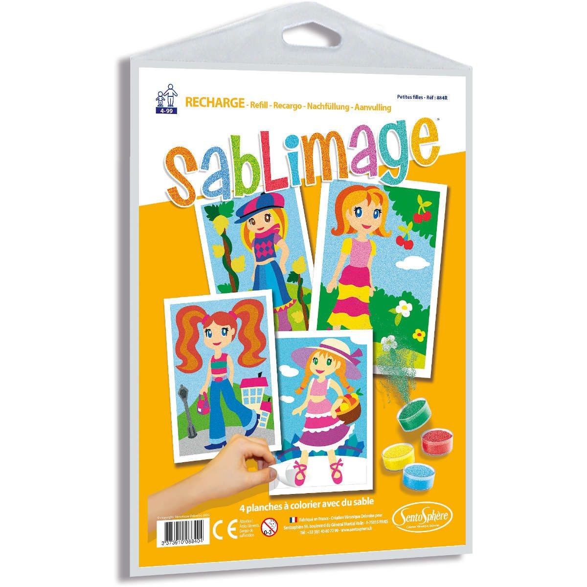 Dziewczynki 4 plansze zapasowe do malowania piaskiem, SentoSphere