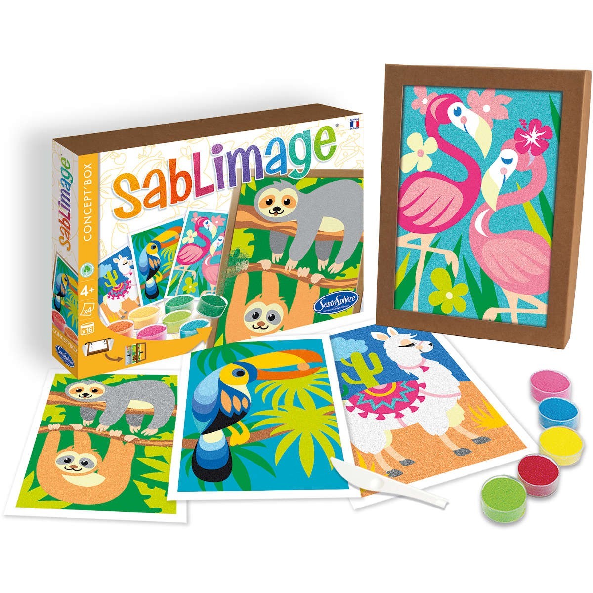 Zwierzęta Południowoamerykański 4 obrazki piaskowe Sablimage