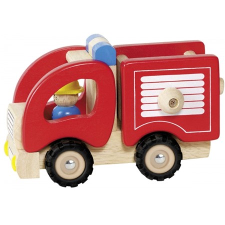 Goki Wóz Strażacki zabawka drewniana dla 2-latka