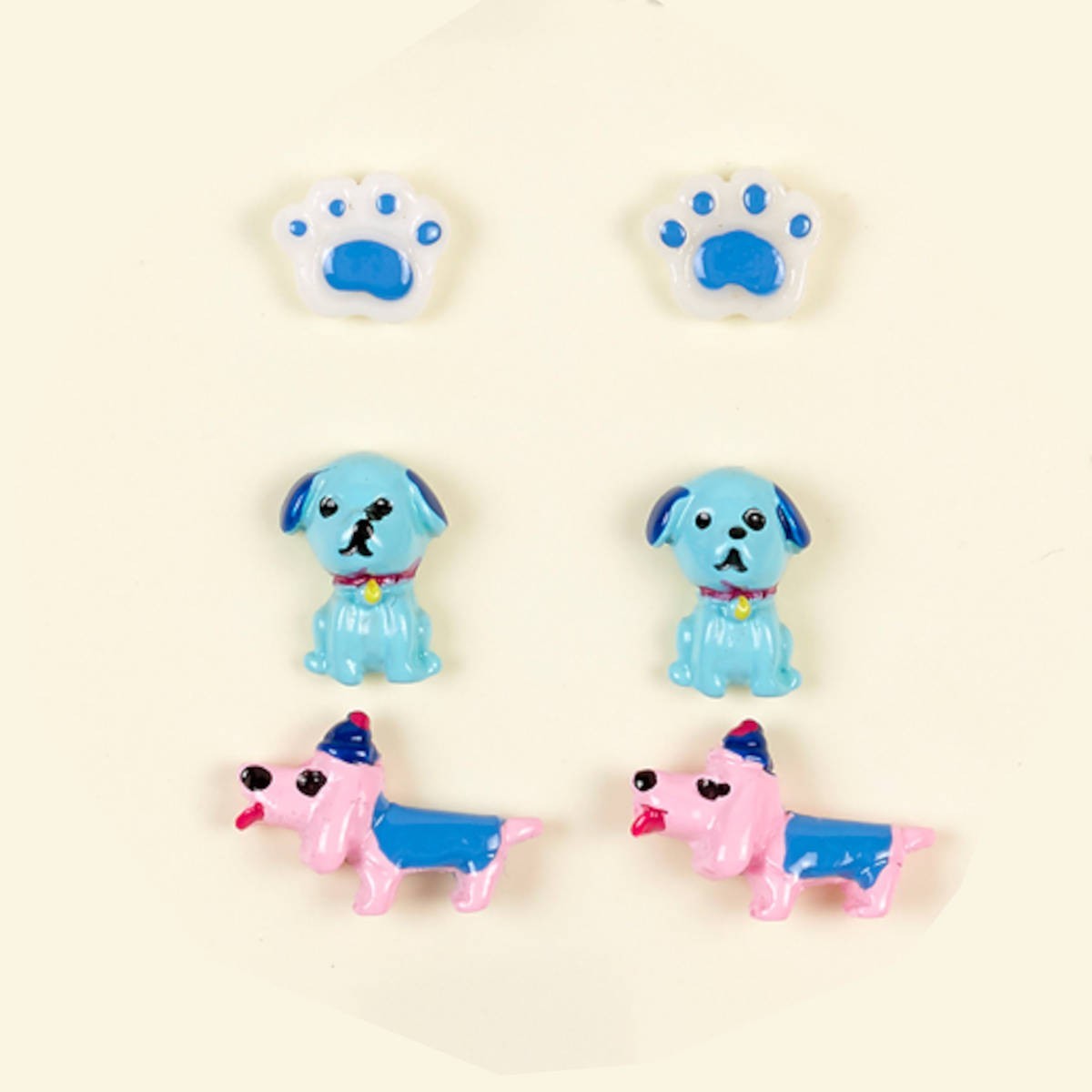 Kolczyki sztyfty dla dziewczynki Pieski 3 pary, Souza!