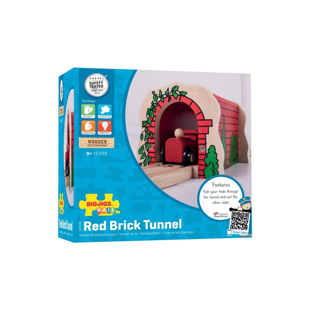 Ceglany tunel do kolejek drewnianych, Bigjigs