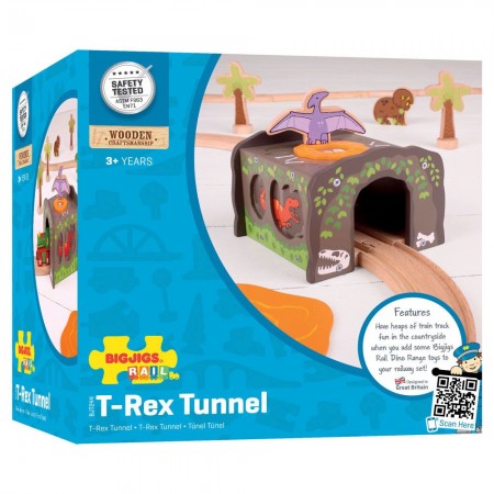 Tunel T-Rex do kolejek drewnianych, Bigjigs