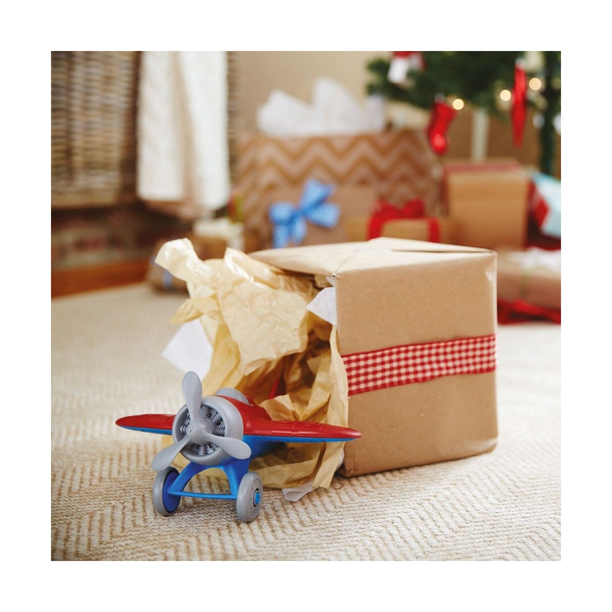 Czerwony samolot plastikowy zabawka +12m, Green Toys