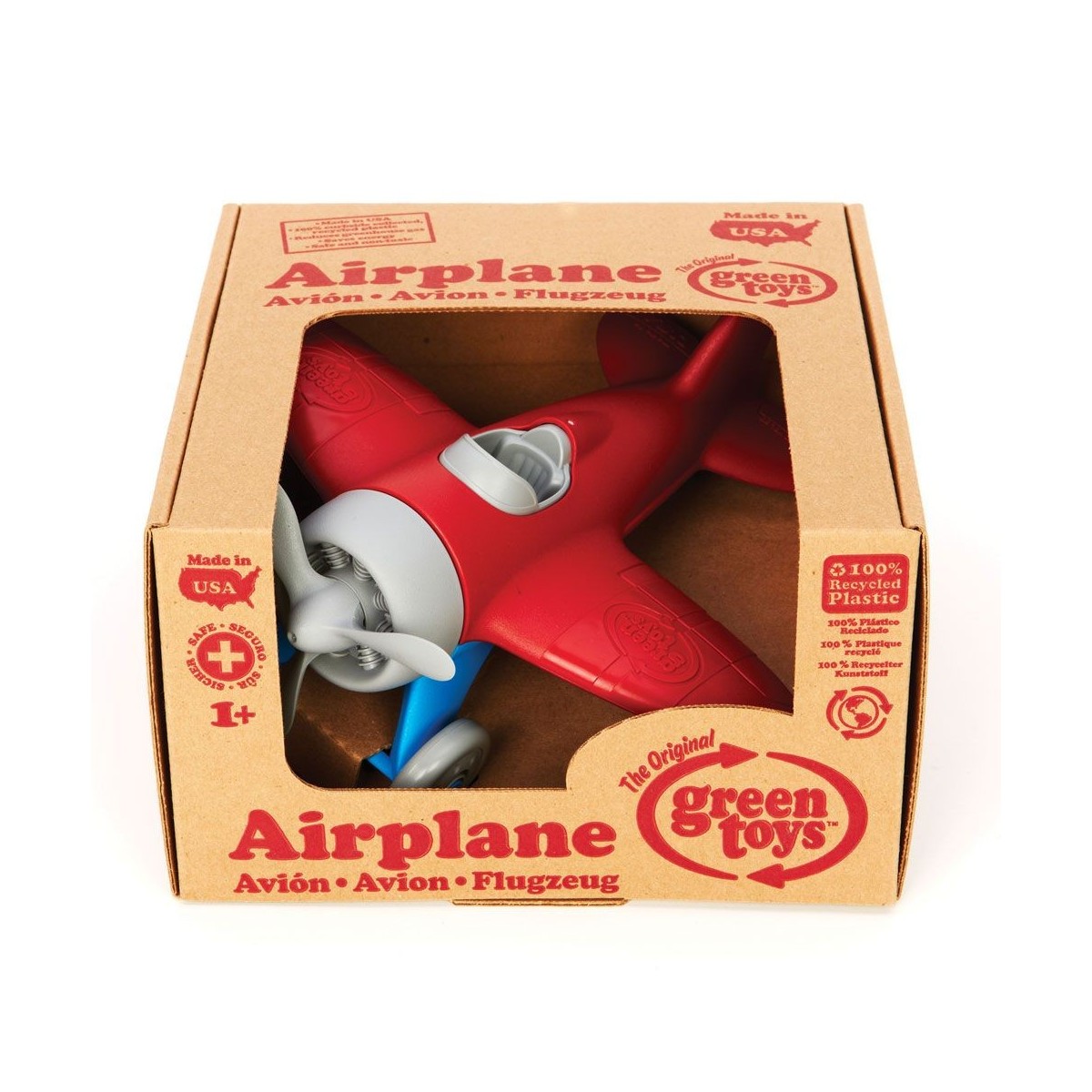 Czerwony samolot plastikowy zabawka +12m, Green Toys