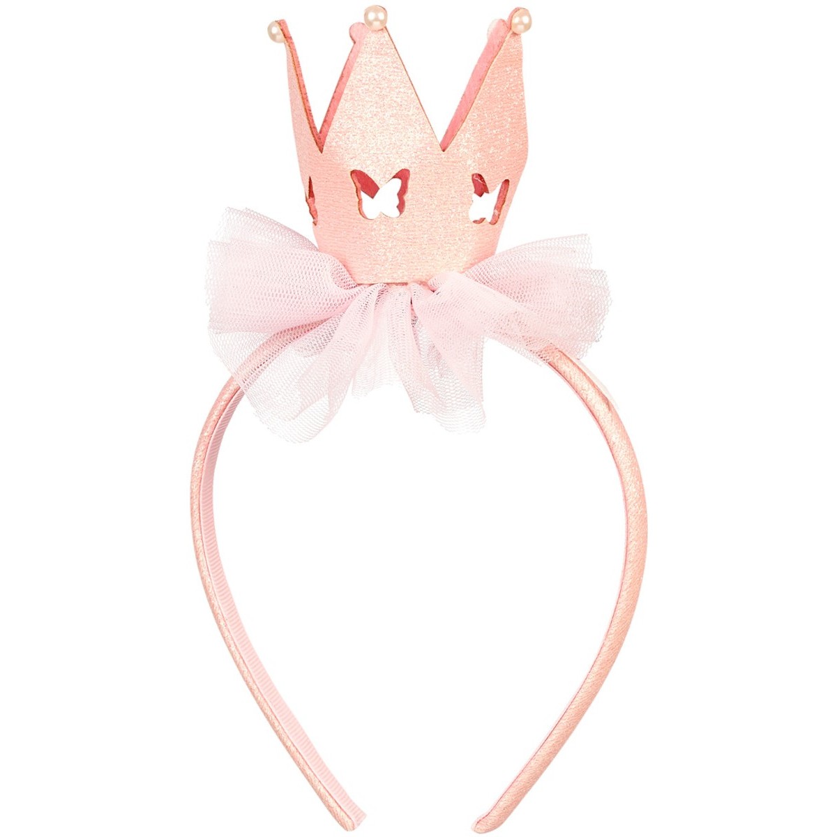 Opaska korona Motyle różowa dla dziewczynki, Souza!
