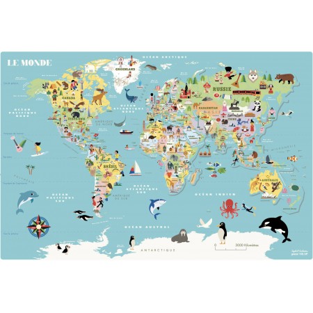 Vilac Magnetyczna Mapa Świata drewniane puzzle +5 Vilac Magnetyczna Mapa Świata drewniane puzzle +5