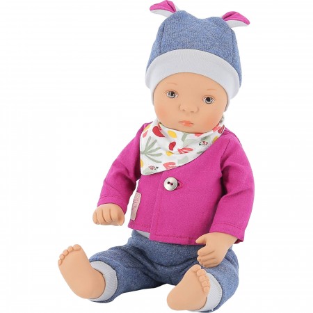 Petitcollin Lalka bobas Samuel z łóżeczkiem 35cm Petitcollin Lalka bobas Samuel z łóżeczkiem 35cm
