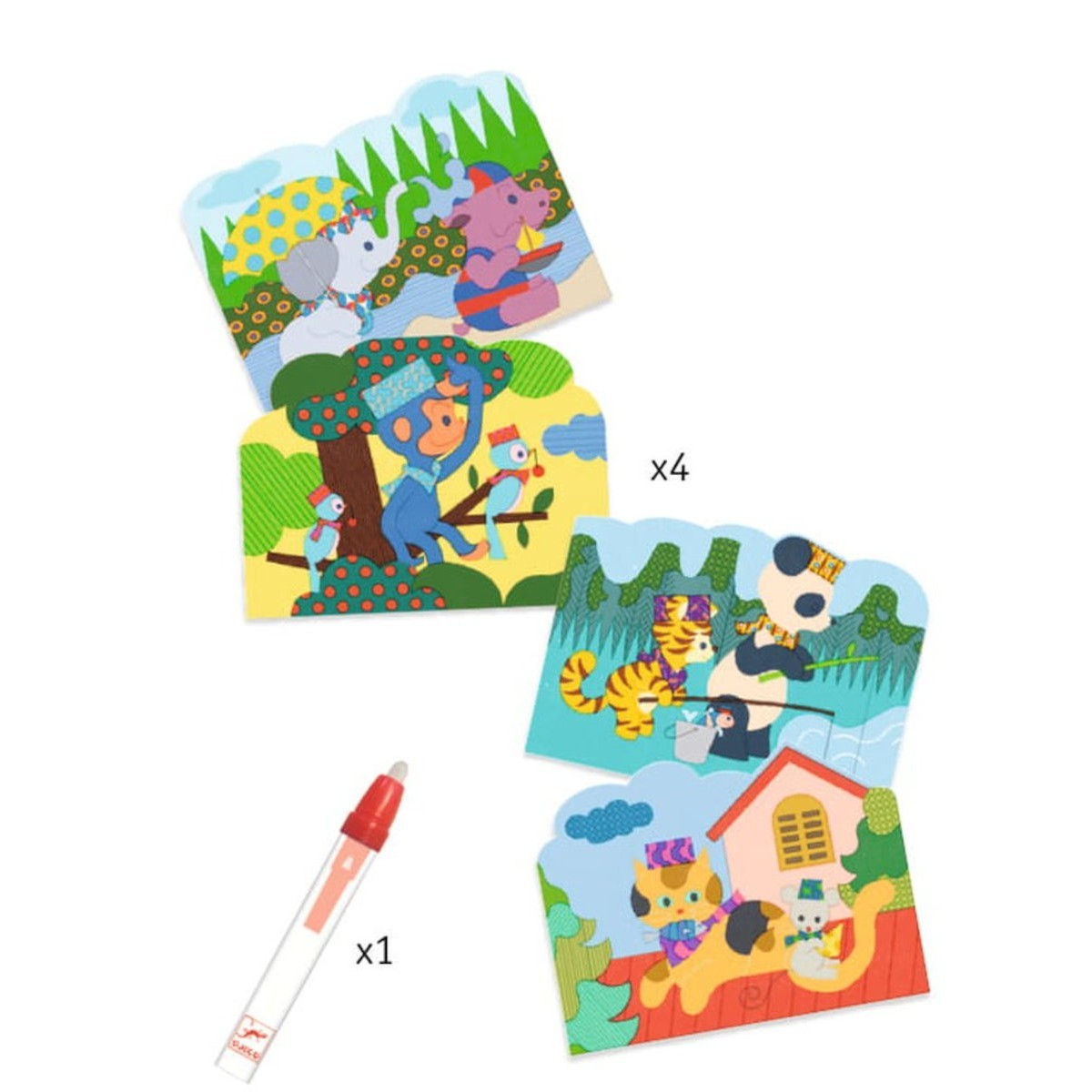 Djeco Wodne kolorowanki Ukryte wyprawy +18m