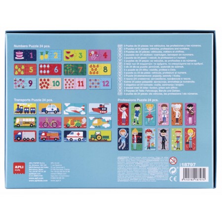 Apli Kids Puzzle 36 x 2 elem. Zawody-Liczby-Pojazdy