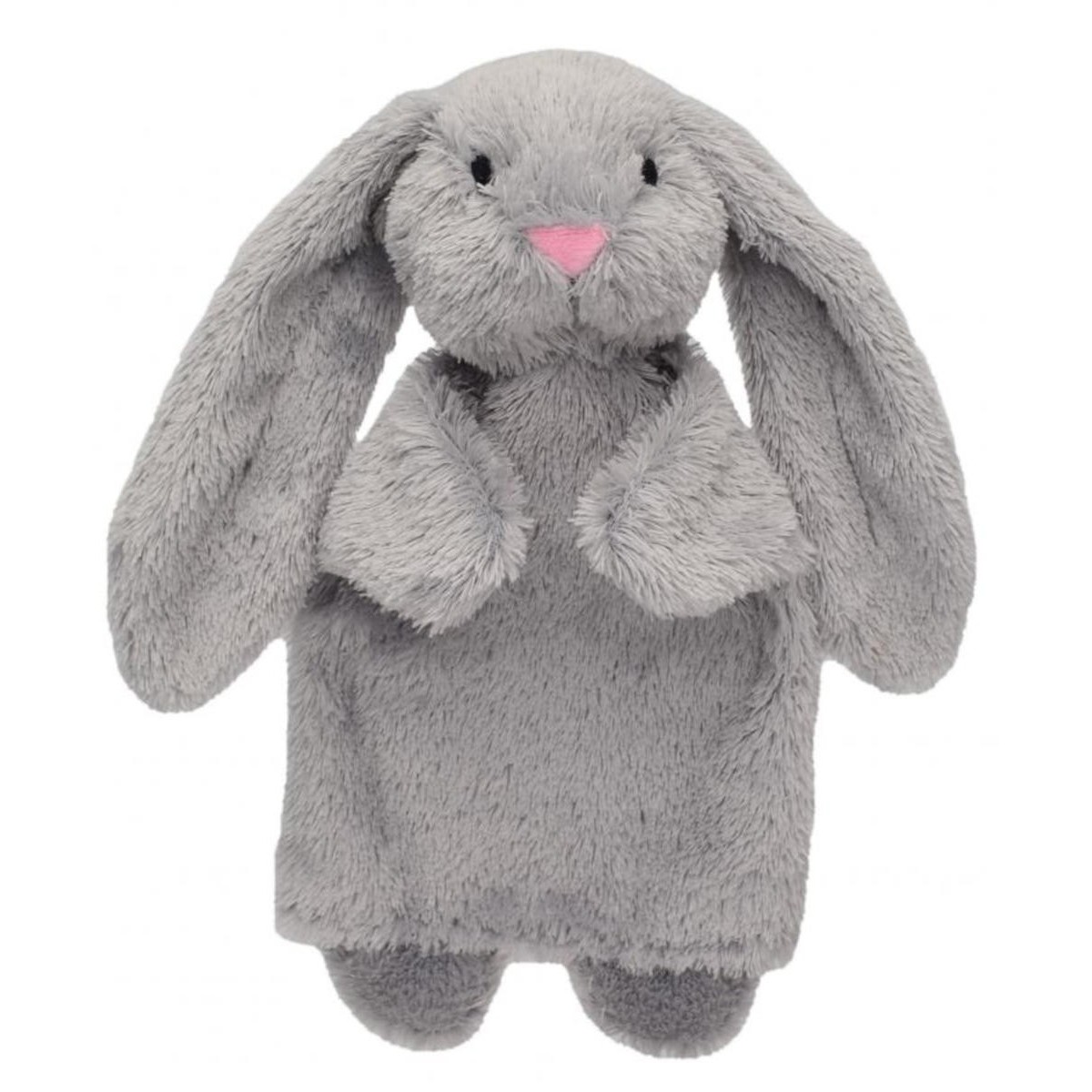 Pluszowa pacynka na rękę Szary Króliczek dla niemowląt od urodzenia