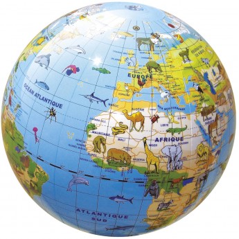 Dmuchany globus edukacyjny Zwierzęta 30 cm