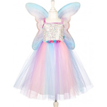 Strój wróżki Felicity 98-104 błękitno-różowy ze skrzydłami, Souza!