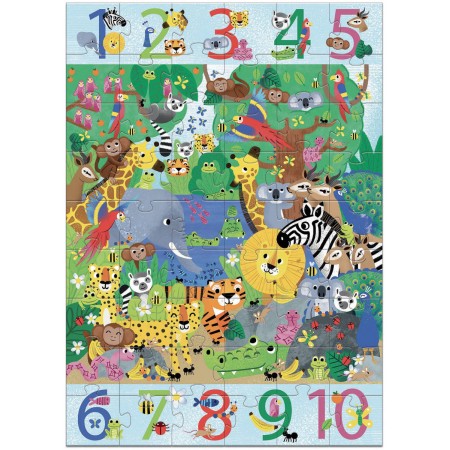 Djeco puzzle kartonowe gigant dżungla 1 do 10 +5 lat