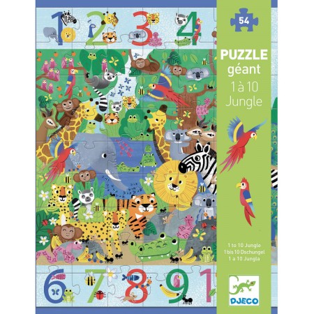 Djeco puzzle kartonowe gigant dżungla 1 do 10 +5 lat
