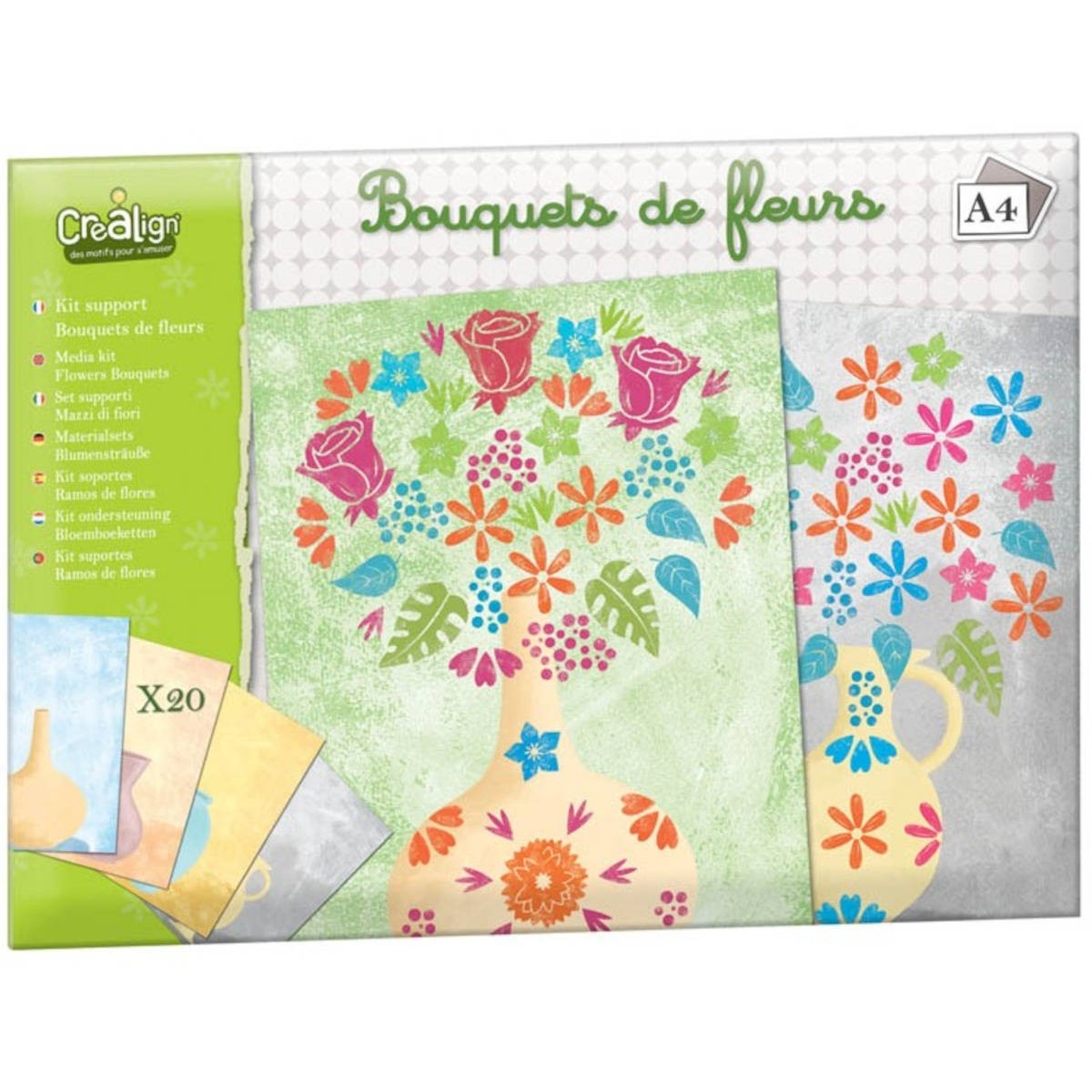 Bukiety Kwiatów 20 plansz do tworzenia obrazów ze stempelkami, Crea Lign'