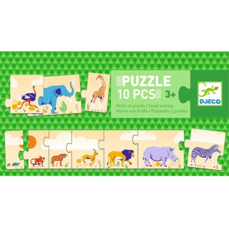 Djeco Puzzle 10 elementowe Małe i Duże dla dzieci +3