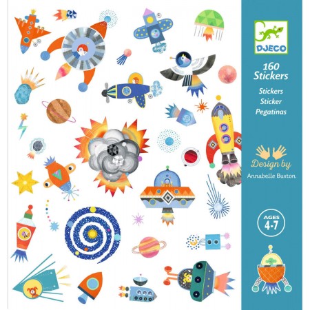 Djeco 160 naklejek Kosmos dla dzieci +4 Djeco 160 naklejek Kosmos dla dzieci +4