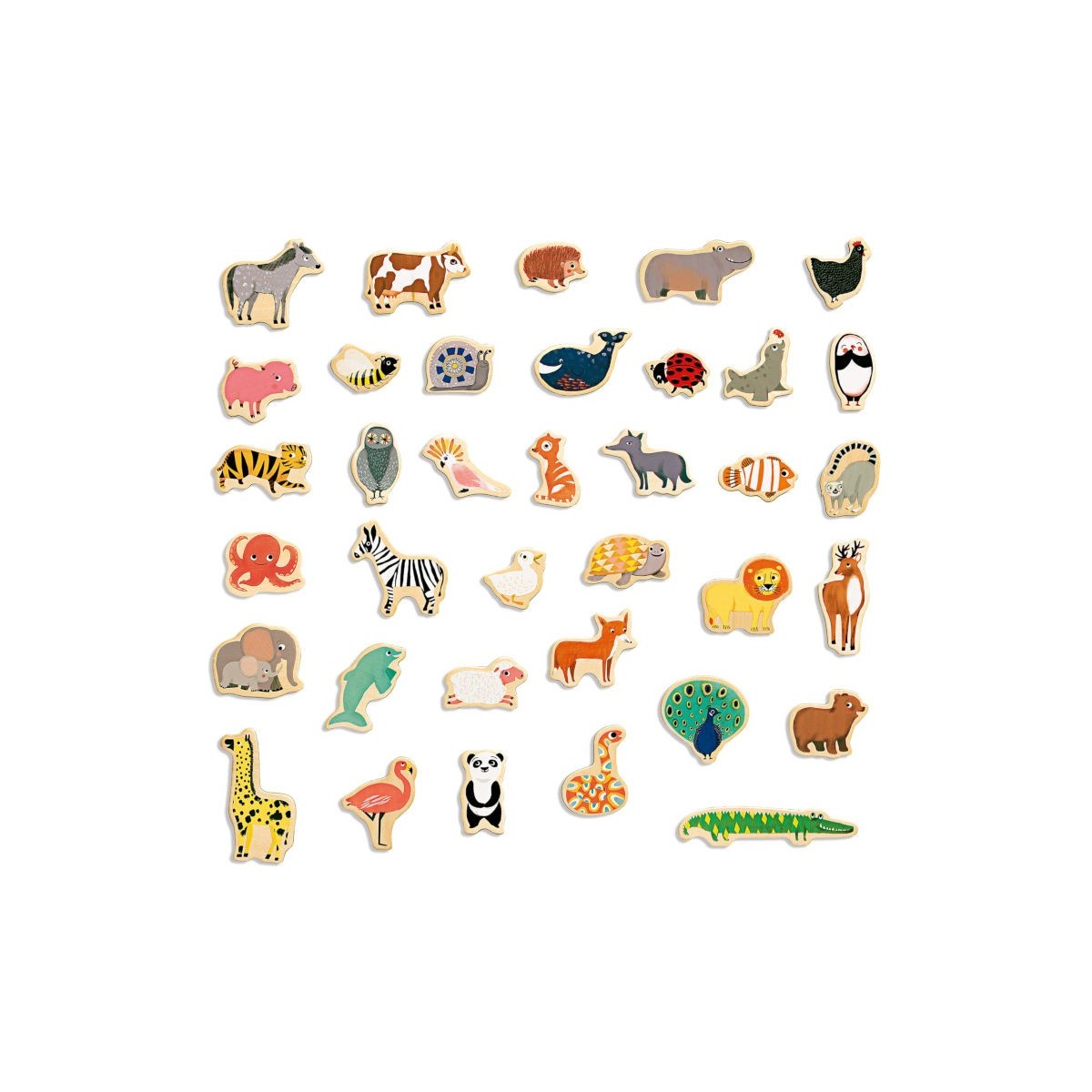 Magnesy drewniane Zwierzęta, Djeco