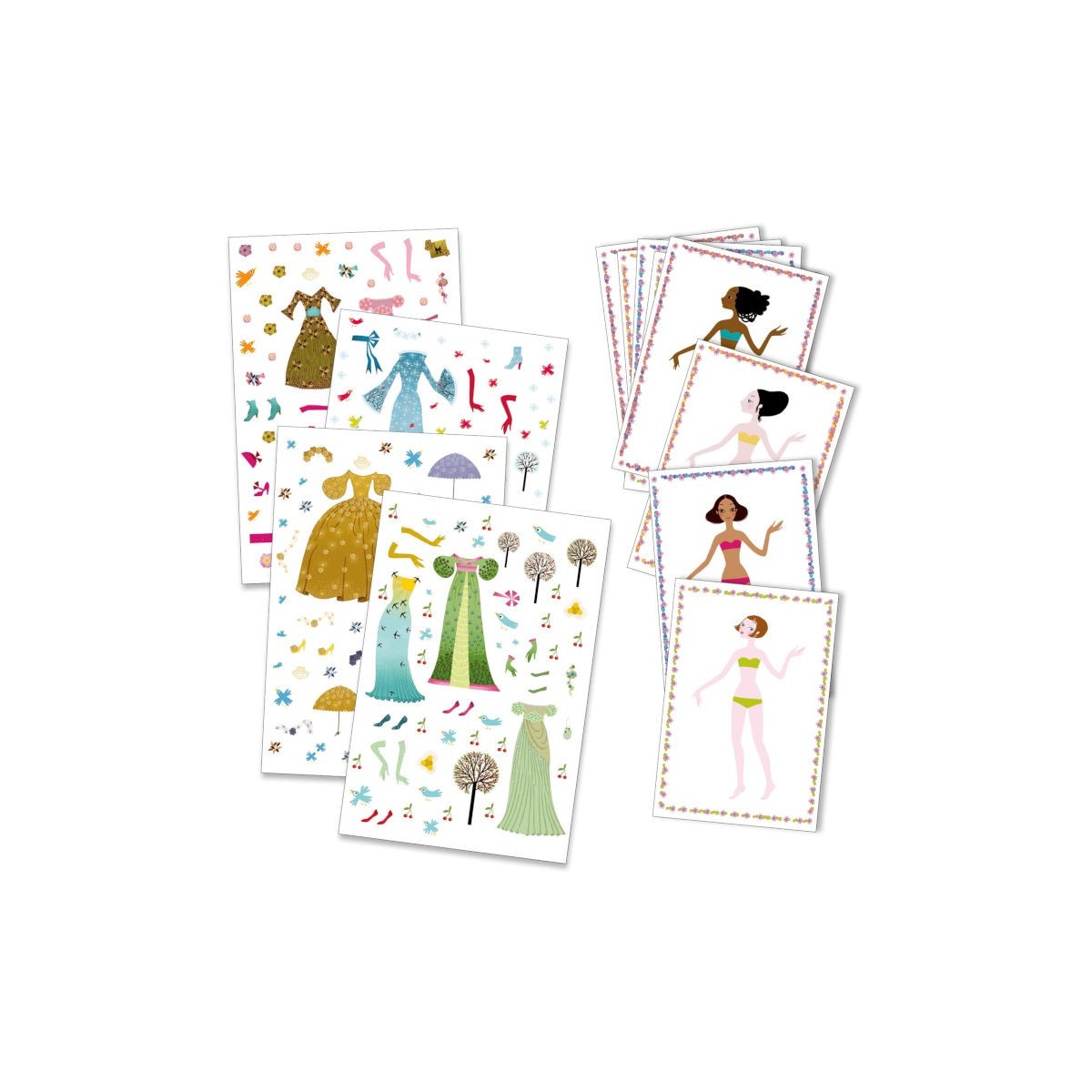 Stroje Wieczorowe ubieranka z naklejkami, Djeco