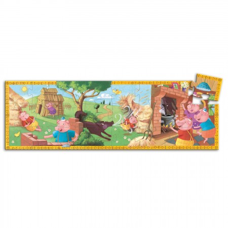 Trzy Małe Świnki puzzle 24 elementy, Djeco Trzy Małe Świnki puzzle 24 elementy, Djeco