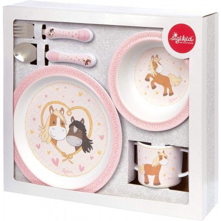 Sigikid Zestaw obiadowy różowy Pony Love dla dzieci Sigikid Zestaw obiadowy różowy Pony Love dla dzieci