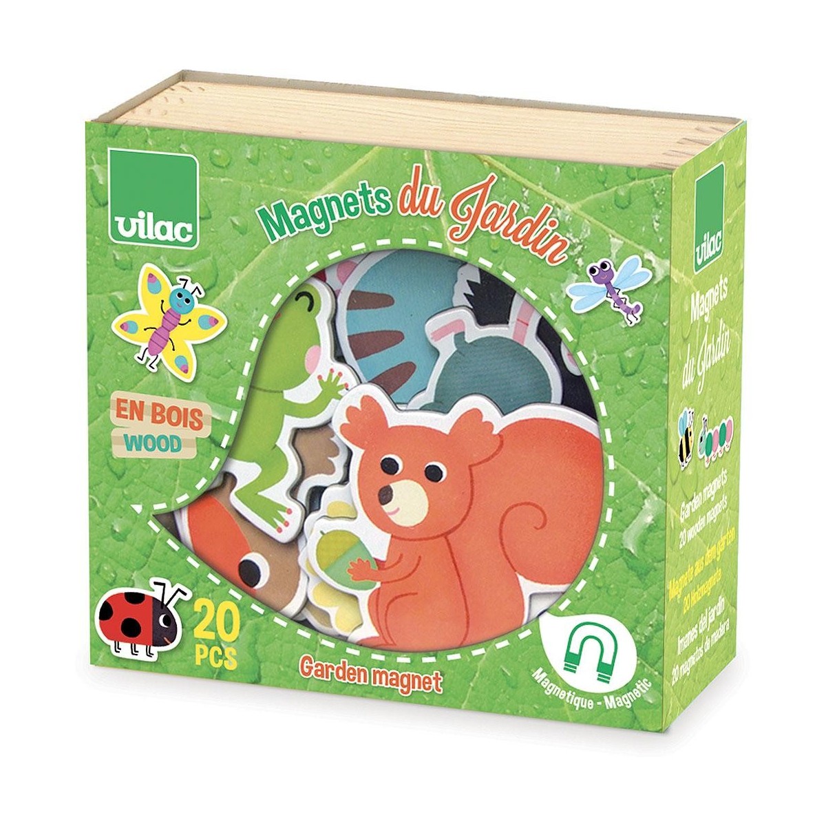 Vilac Magnesy drewniane Ogród 20 sztuk dla dzieci +2