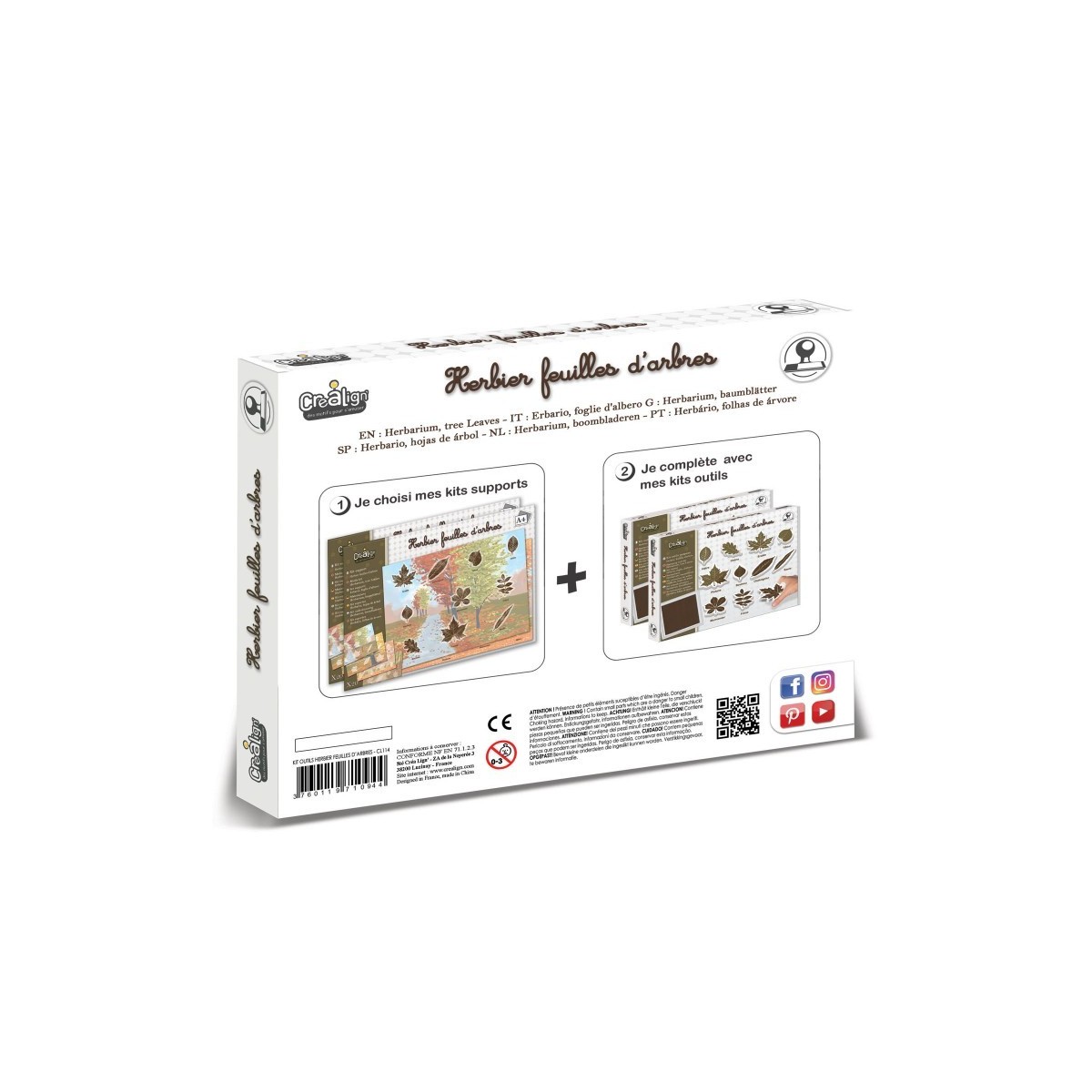 Liście drzew 10 stempelków do tworzenia obrazów dla dzieci, Crea Lign'