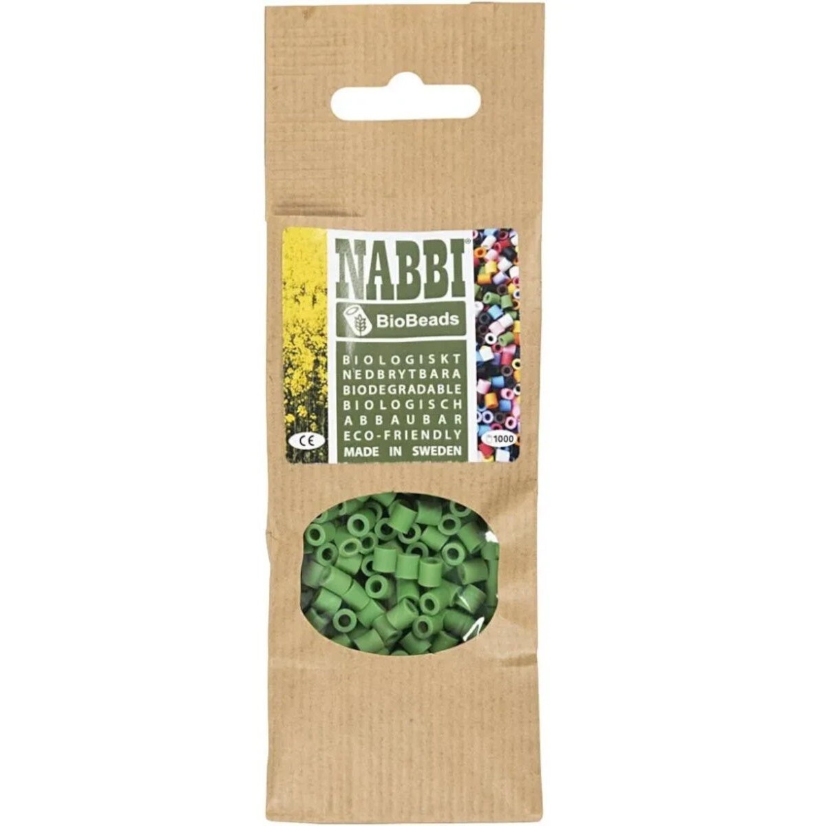 Bio-Koraliki do prasowania zielone 1000szt 5x5mm, Nabbi