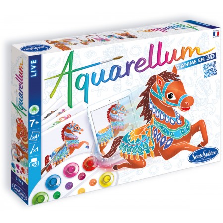 Aquarellum Live Konie z aplikacją do animacji 4 obrazy +7