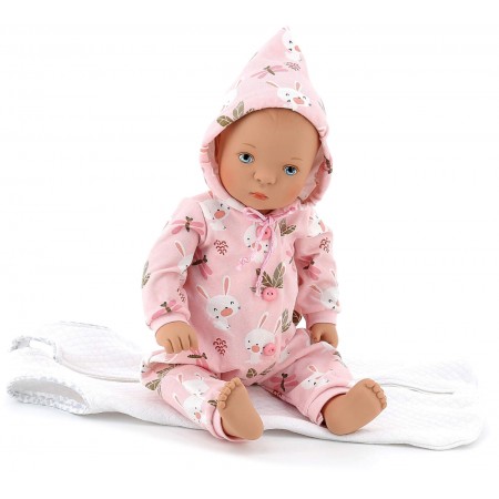 Petitcollin Lalka bobas Sacha z łóżeczkiem 35cm Petitcollin Lalka bobas Sacha z łóżeczkiem 35cm