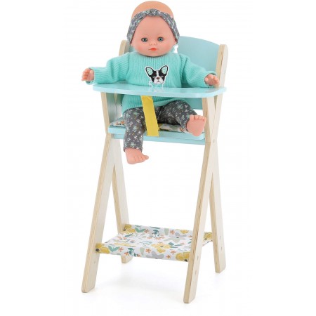 Krzesełko wysokie drewniane dla lalek do 48cm, Petitcollin Krzesełko wysokie drewniane dla lalek do 48cm, Petitcollin