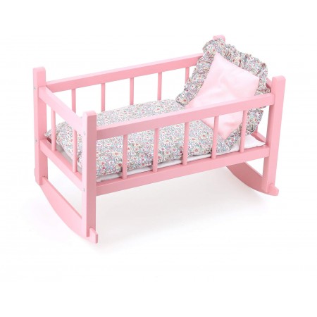 Łóżeczko kołyska z pościelą dla lalek 40cm Vanille Fraise, Petitcollin
