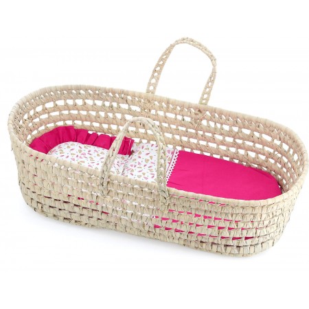 Kosz Mojżesza dla lalek 36-50cm różowy Grenadine, Petitcollin Kosz Mojżesza dla lalek 36-50cm różowy Grenadine, Petitcollin
