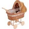 Wózek głęboki wiklinowy dla lalek 60cm, Petitcollin Wózek głęboki wiklinowy dla lalek 60cm, Petitcollin