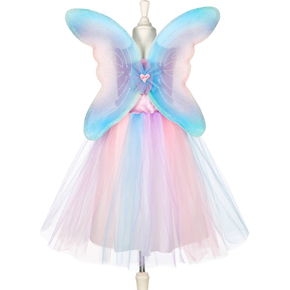 Strój wróżki Felicity 5-7 lat błękitno-różowy ze skrzydłami, Souza!