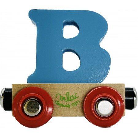 Vilac wagonik kolejowy magnetyczny z literką B - różne kolory