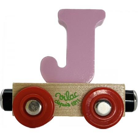 Vilac wagonik kolejowy magnetyczny z literką J - różne kolory