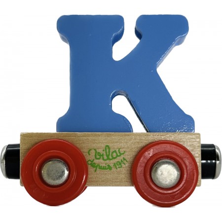Vilac wagonik kolejowy magnetyczny z literką K - różne kolory