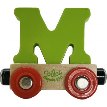 Vilac wagonik kolejowy magnetyczny z literką M - różne kolory