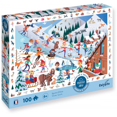 Puzzle obserwacyjne 100 elem. Zimowe Sporty, Calypto | Dadum