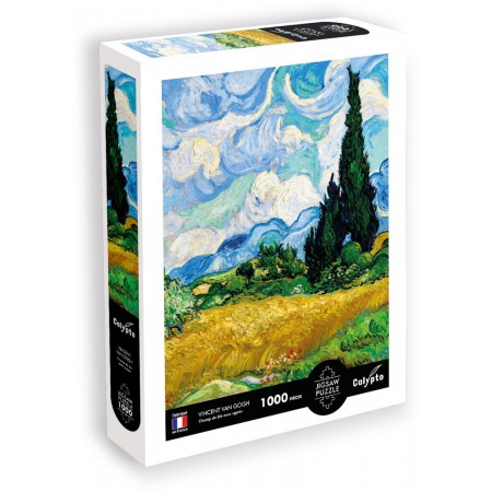 Puzzle 1000 Pole Pszenicy z Cyprysami (Van Gogh), Calypto