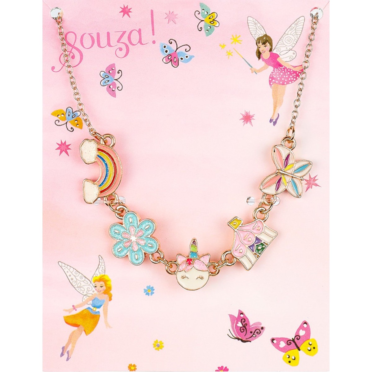 Naszyjnik dla dziewczynki Jednorożec i kwiatek, Souza!