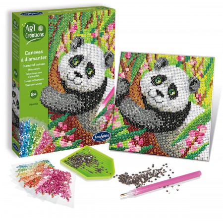 Zestaw kreatywny obraz z diamentami Panda +8, SentoSphere
