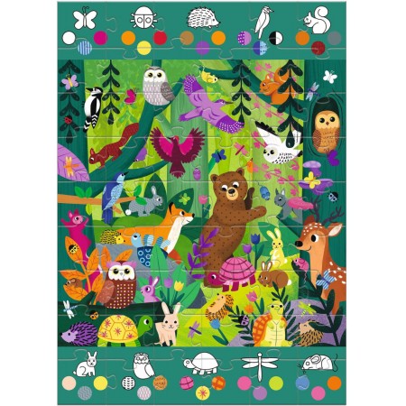 Puzzle obserwacyjne XL 54 elementy Las, Djeco Puzzle obserwacyjne XL 54 elementy Las, Djeco