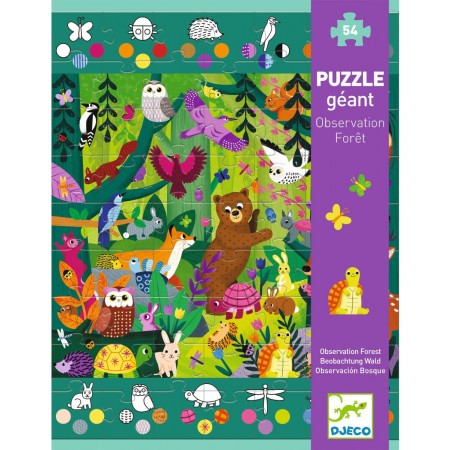 Puzzle obserwacyjne XL 54 elementy Las, Djeco Puzzle obserwacyjne XL 54 elementy Las, Djeco