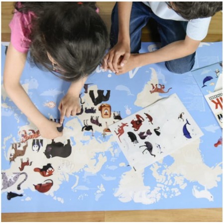 Edukacyjny plakat do wyklejania Zwierzęta Świata +5 Edukacyjny plakat do wyklejania Zwierzęta Świata +5