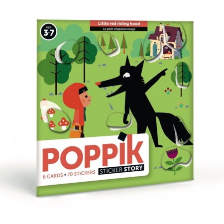 Poppik Czerwony Kapturek książeczka i 70 naklejek Poppik Czerwony Kapturek książeczka i 70 naklejek