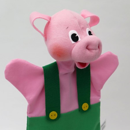 Pacynka na rękę Świnka zielona 26cm do teatrzyku | Dadum Pacynka na rękę Świnka zielona 26cm do teatrzyku | Dadum