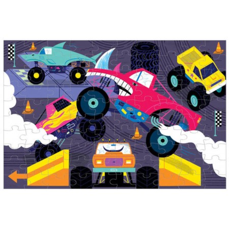 Puzzle 100 Monster trucki świecące w ciemności, Mudp | Dadum Puzzle 100 Monster trucki świecące w ciemności, Mudp | Dadum